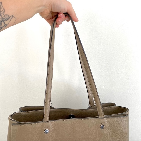 Karl Lagerfeld Dorine Leather Tote Bag Taupe/ Tan - Picture 6 of 12